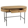 Bureau arrondi couleur naturelle 1 tiroir pieds métal noir - ETHAN