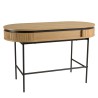 Bureau arrondi couleur naturelle 1 tiroir pieds métal noir - ETHAN