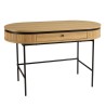Bureau arrondi couleur naturelle 1 tiroir pieds métal noir - ETHAN