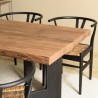 DANDY - Table à manger rect. 220x100cm bois Pin recyclé