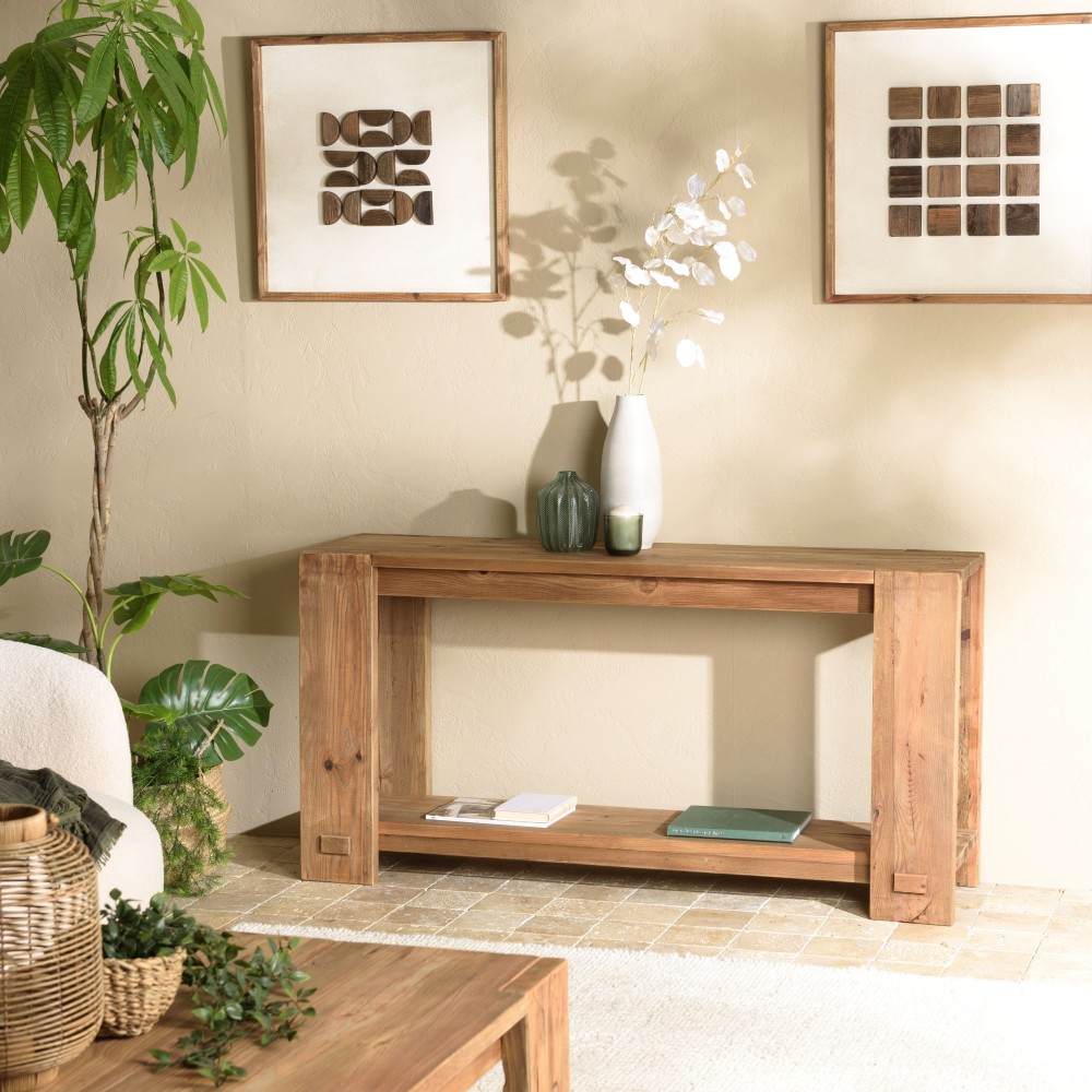 Wooden console table 150x40cm recycled pine wood SANDY Wooden console table 150x40cm recycled pine wood SANDY