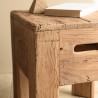 Square stool 35x35cm recycled pine wood SANDY