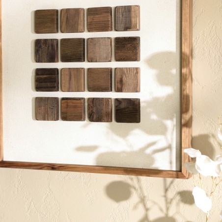 Recycled pine wall decoration - geometric patterns 62x62cm