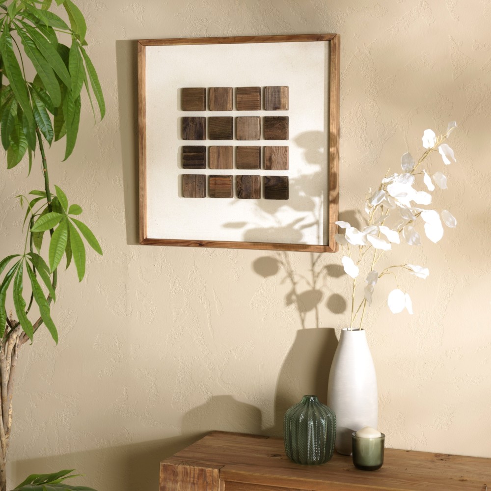Recycled pine wall decoration - geometric patterns 62x62cm Recycled pine wall decoration - geometric patterns 62x62cm