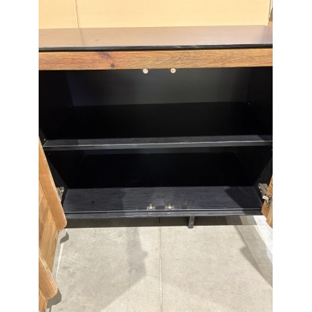 DANDY Sideboard - Natural and Black Recycled Pine - 4 Doors