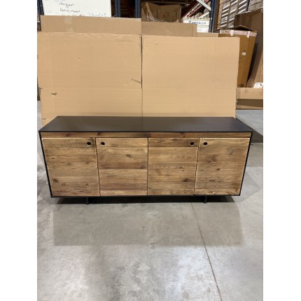 SECOND HAND - Sideboard with 4 doors in natural and black recycled pine
