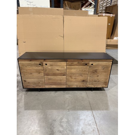 DANDY Sideboard - Natural and Black Recycled Pine - 4 Doors