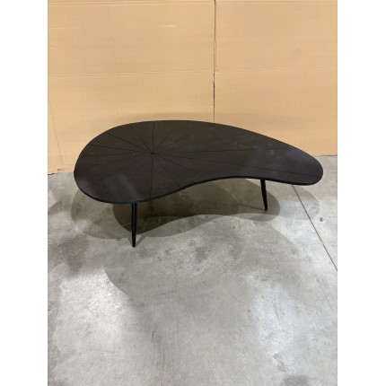 JAMES - Ovoid Coffee Table with Textured Black Matt Top