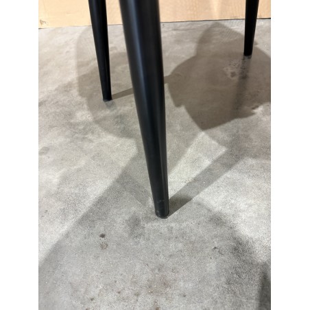 LEA Set of 2 Chairs - Black Fabric Seat and Cane-Effect Backrest