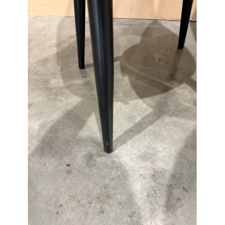 LEA Set of 2 Chairs - Black Fabric Seat and Cane-Effect Backrest