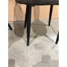 SECONDE MAIN - Lot de 2 chaises assise tissu noir dossier arrondi effet cannage