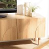 Meuble TV couleur naturelle 4 portes décor motif arrondi - ETHAN