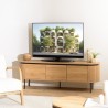 Meuble TV arrondi couleur naturelle 3 portes - ETHAN