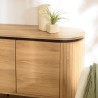 Natural-coloured rounded sideboard with 3 doors - ETHAN
