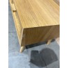 SECONDE MAIN - Meuble TV couleur naturelle 3 tiroirs bois cannage