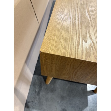 SECONDE MAIN - Meuble TV couleur naturelle 3 tiroirs bois cannage
