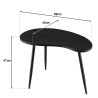JAMES - Ovoid Side Table with Textured Black Matt Top