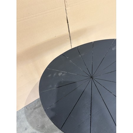 JAMES - Ovoid Side Table with Textured Black Matt Top