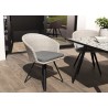 SECOND HAND - Grey synthetic rattan garden chair with grey cushion and black metal legs