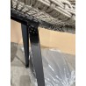 SECONDE MAIN - Chaise de jardin en rotin synthétique gris avec coussin gris pieds noirs en métal
