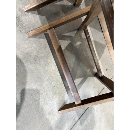 SECONDE MAIN - Lot de 2 chaises pliantes acacia et rotin synthétique