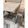 SECONDE MAIN - Lot de 2 chaises pliantes acacia et rotin synthétique