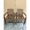 MAEVA - Set of 2 Stackable Armchairs in Oiled Teak Wood