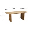 Rectangular dining table L200 with decorative finish and natural oak - SYA
