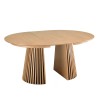 Table à manger ronde extensible L120/160/200 décor et chêne naturel - SYA