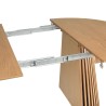 Extendable round dining table L120/160/200, decorative finish and natural oak - SYA