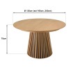Table à manger ronde extensible L120/160/200 décor et chêne naturel - SYA