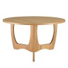 Round coffee table D80 with decorative finish and natural oak openwork base - SYA