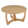 Table basse ronde D80 décor et chêne naturel pied ajouré - SYA