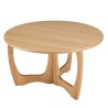 Round coffee table D80 with decorative finish and natural oak openwork base - SYA