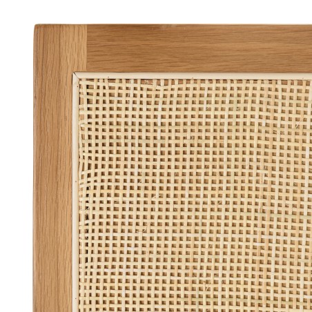Headboard in natural rattan and solid oak for 140/160 cm beds - SYA