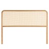 Headboard with rounded edges, natural rattan and solid oak, 140/160 cm