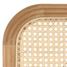 Headboard with rounded edges, natural rattan and solid oak, 140/160 cm