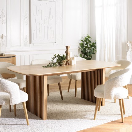 Table à manger rectangulaire L200 décor et chêne naturel - SYA