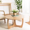 Round coffee table D80 with decorative finish and natural oak openwork base - SYA