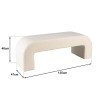 Ecru bouclé fabric bench - LEOPOLD