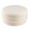 L-shaped pouffe in ecru bouclé fabric with storage - LEOPOLD