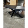 SECONDE MAIN - Table à manger 220x110cm plateau noir effet pierre