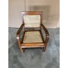 SECOND HAND - Light brown Mindi armchair with cane seat