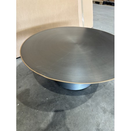 SECOND HAND - Round coffee table 80x80cm in black iron with gold trim