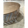 SECOND HAND - Round coffee table 89x89cm gold aluminum graphic base
