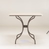 SECONDE MAIN - Table à manger carré de jardin en céramique et acier
