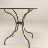 SECONDE MAIN - Table à manger carré de jardin en céramique et acier