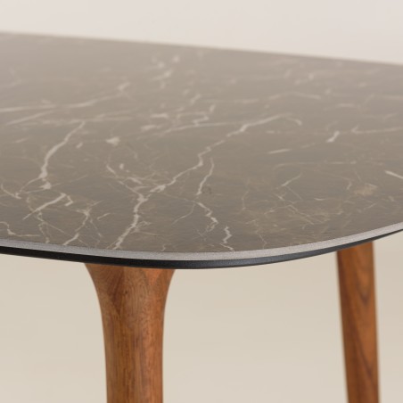 copy of copy of SECONDE MAIN - Table à manger ronde de jardin en céramique et acier