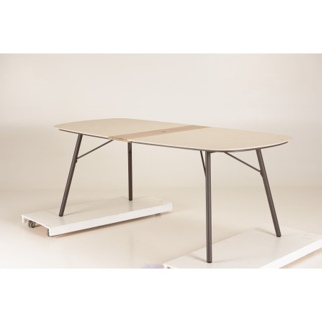 copy of copy of copy of SECONDE MAIN - Table à manger ronde de jardin en céramique et acier