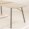 Round ceramic and steel garden dining table